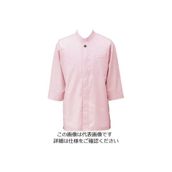 遠藤商事 アゼック和風コートシャツ・シングル ピンク M SLB910-2 1枚 62-6639-21（直送品）