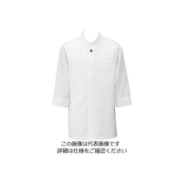 遠藤商事 アゼック和風コートシャツ・シングル ホワイト L SLB910-1 1枚 62-6639-16（直送品）