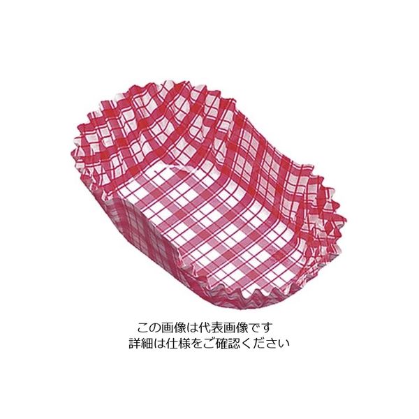 アヅミ産業 紙カップ ココケース小判型(500枚入) 赤 8 1ケース(500枚) 62-6648-97（直送品）
