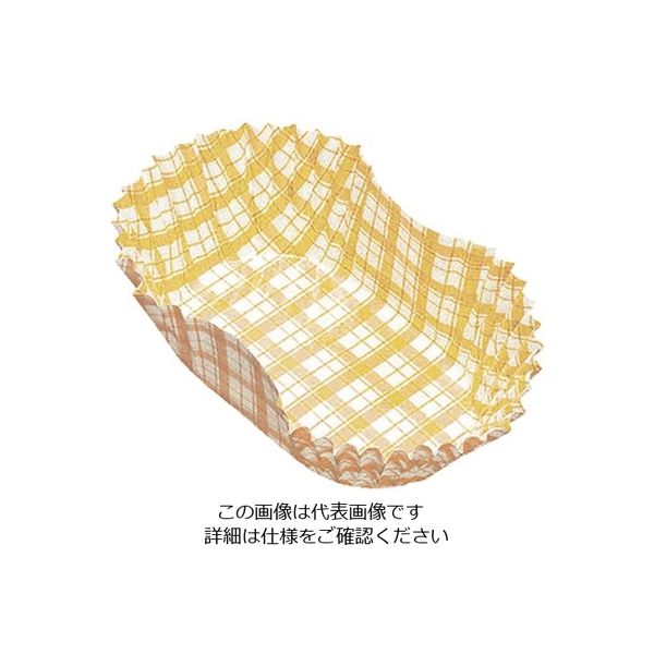アヅミ産業 紙カップ ココケース小判型(500枚入) 黄 8 1ケース(500枚) 62-6648-98（直送品）