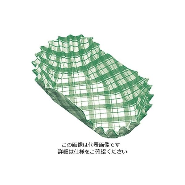 アヅミ産業 紙カップ ココケース小判型(500枚入) 緑 9 1ケース(500枚) 62-6648-99（直送品）