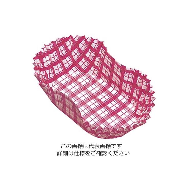 アヅミ産業 紙カップ ココケース小判型(500枚入) 赤 11 1ケース(500枚) 62-6649-07（直送品）