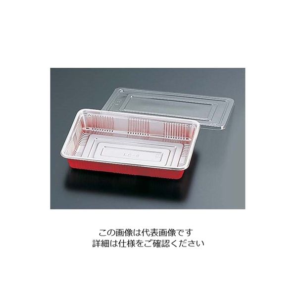 福助工業 弁当容器 透明蓋付(100セット入) LC-9 1ケース(100セット) 62-6653-39（直送品）