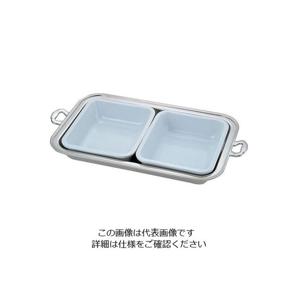 三宝産業 UK18ー8バロン角チェーフィング用陶器 20インチ(2枚組) 62-6660-01 1組(2枚)（直送品）