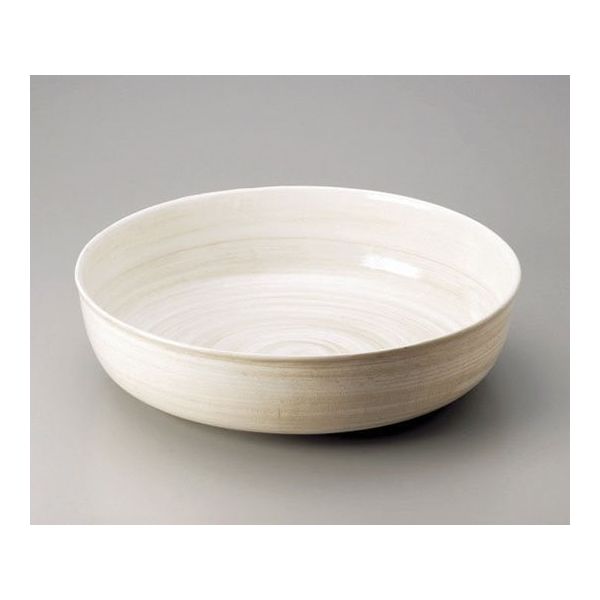 遠藤商事 アルミ電磁用深型ドラ鉢 白刷毛目 尺0 62-6675-24 1個（直送品）