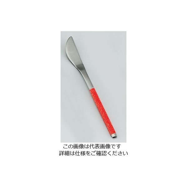 サクライ ステンレス布着せカトラリー 紗綾(さや) 和菓子ナイフ 朱 62-6721-42 1本（直送品）