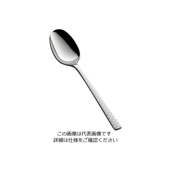 トーダイ (18ー8)オーロラ 市松 白 デザートスプーン 62-6720-61 1本（直送品）