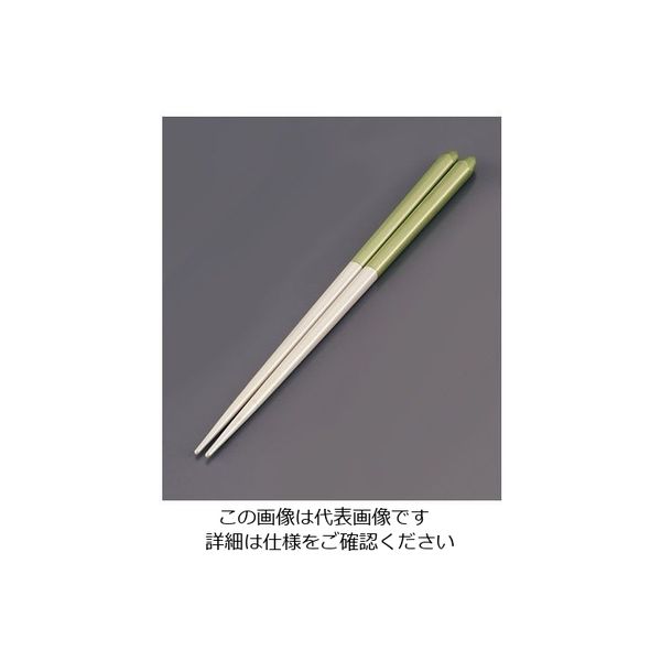 リック 木製 ブライダル箸(5膳入) パールホワイト/グリーン 62-6727-58 1ケース(5膳)（直送品）