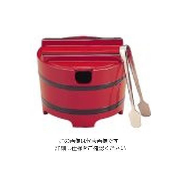 若泉漆器 桶型ガリ入れ 朱帯黒 (切込有) 1ー511ー7 62-6755-32 1個（直送品）