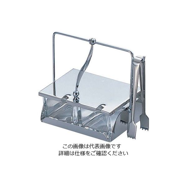大塚硝子 ガラス薬味入れ (2ヶ仕切) 《2ー015》 T-2 1個 62-6755-42（直送品）