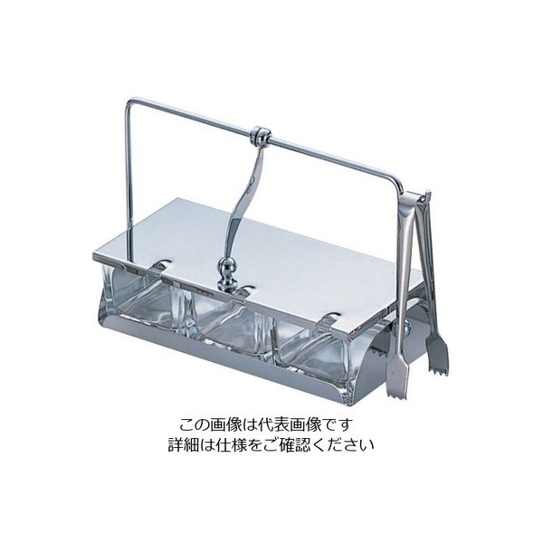 大塚硝子 ガラス薬味入れ (3ヶ仕切) 《3ー015》 T-3 1個 62-6755-43（直送品）