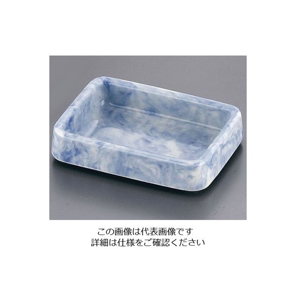 エンテック マーブル灰皿 長角 〈ブルー〉 62-6761-85 1個（直送品）