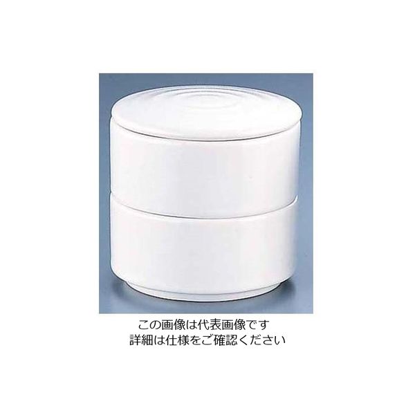 アズワン 丸型 二段重 白 Yー022 62-6788-60 1個（直送品）