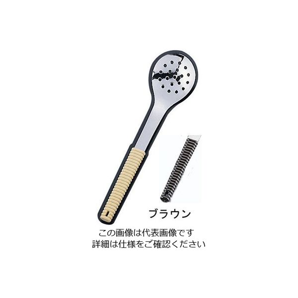 ワダコーポレーション 18ー8味道楽 盛り付けスプーン 穴明 ブラウン 62-6790-24 1本（直送品）