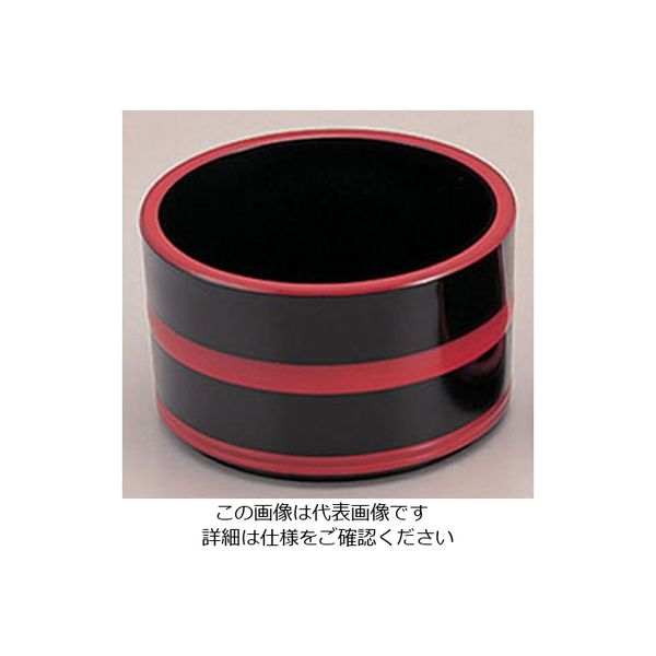 若泉漆器 桶型つゆ入れ 黒に帯朱 1ー559ー7 62-6800-24 1個（直送品）