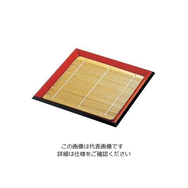 福井クラフト 7寸 角布目そば皿 朱渕黒 49930110 竹ス 62-6799-50 1個（直送品）