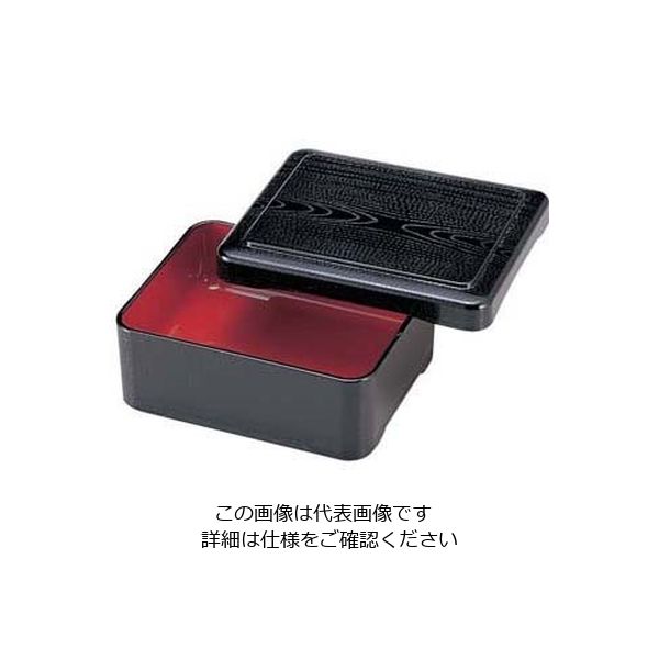 若泉漆器 爪掛新木目丼重 黒内朱塗 1ー570ー2 62-6800-94 1個（直送品）