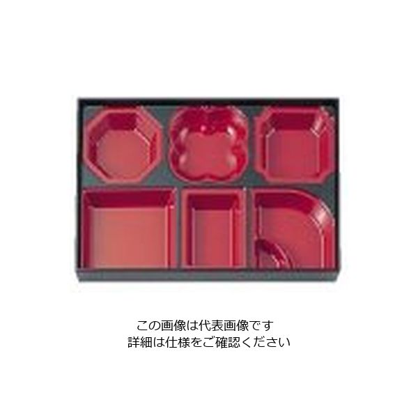 若泉漆器 ニュー尺3寸松花堂用DX懐石仕切 朱天黒 1ー354ー8 62-6801-99 1個（直送品）