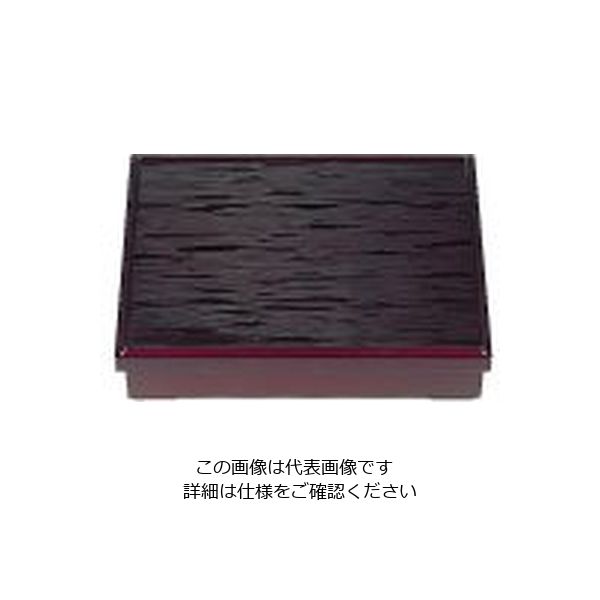 若泉漆器 尺1寸長手へギ目松花堂 溜 (仕切別)1ー366ー2 62-6802-03 1個（直送品）