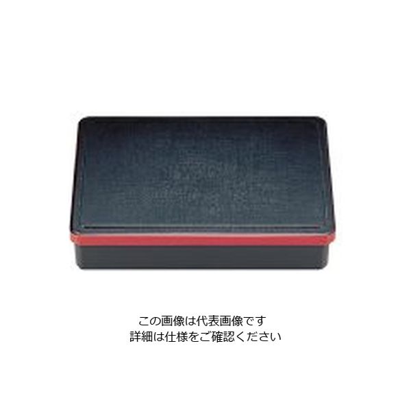 若泉漆器 尺0寸長手隅丸松花堂 黒渕朱 (仕切別)1ー237ー5 62-6802-10 1個（直送品）