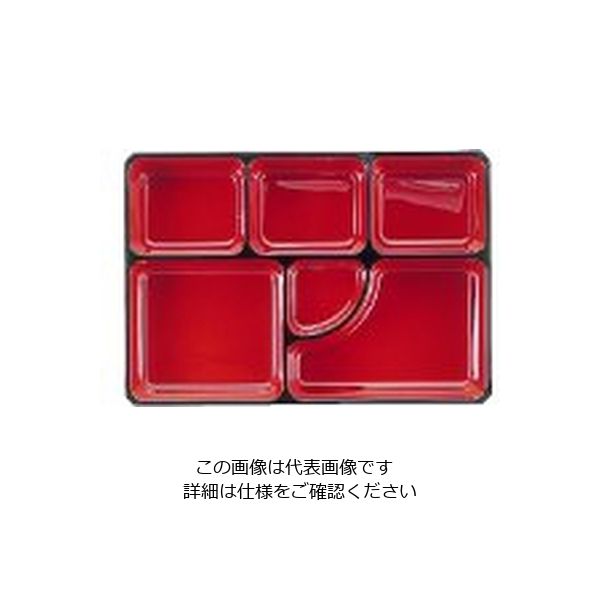 若泉漆器 尺0寸隅切松花堂用 DX仕切 朱天黒 Fー1ー60 62-6802-14 1個（直送品）