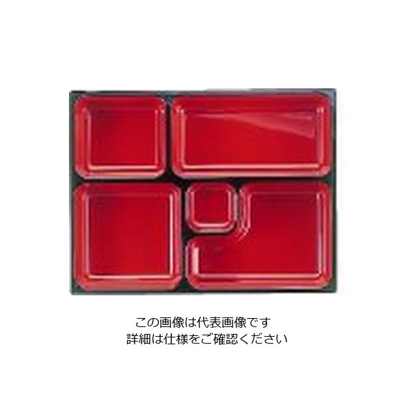 若泉漆器 9寸長手松花堂用 仕切 朱天黒 62-6802-21 1個（直送品）