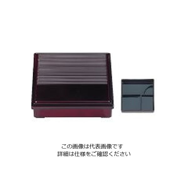 若泉漆器 7寸角千筋弁当 溜 (固定仕切)1ー407ー1 62-6802-87 1個（直送品）