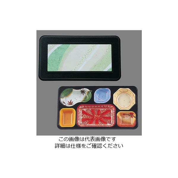 遠藤商事 きれいな器副食 PRー6 (黒内B/黒花吹雪グリーン) 62-6803-06 1個（直送品）