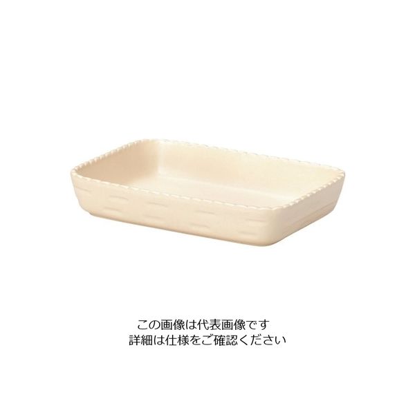 ミヤザキ食器 カンパーニャ 長角ベーカー クリーム 20cm (CR) CP0820 1個 62-6823-72（直送品）