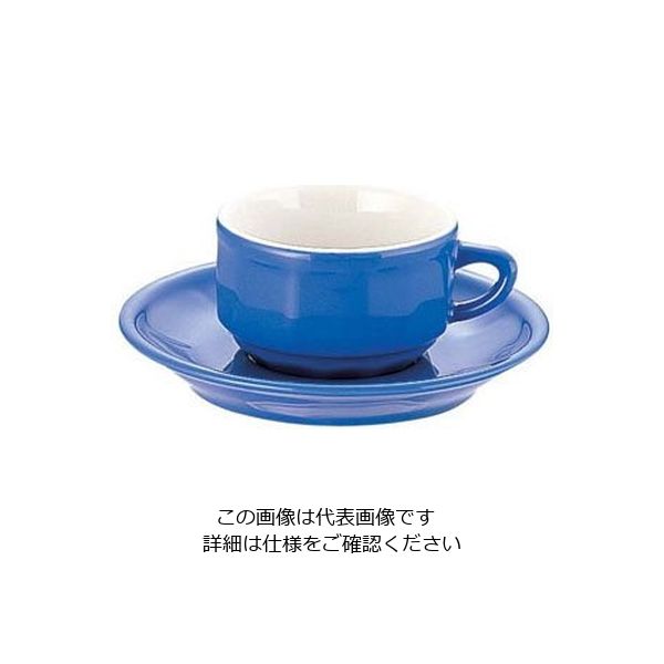 APILCO フローラ モカカップ&ソーサー(6客入) ブルー 62-6831-40 1ケース(6客)（直送品）
