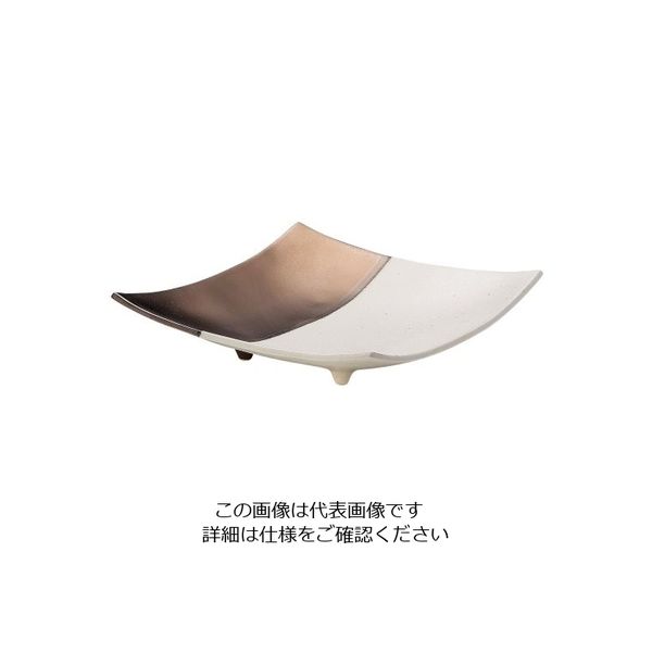 ミヤザキ食器 奏 スクエアプレート ゴールドホワイト 21cm 62-6839-79 1枚（直送品）