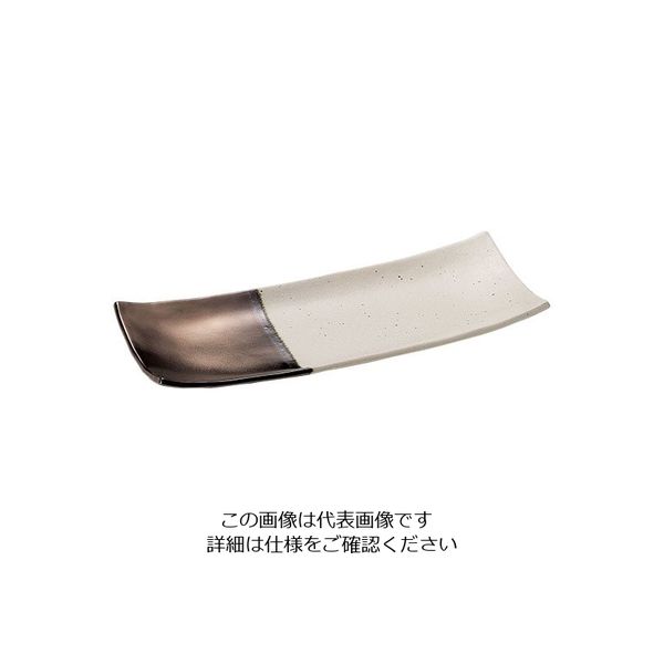 ミヤザキ食器 奏 長角皿 ゴールドホワイト 28cm 62-6839-84 1枚（直送品）