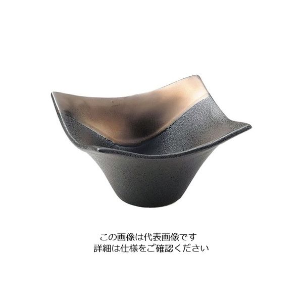 ミヤザキ食器 奏 角小鉢 ゴールドブラック 11cm 62-6839-85 1個（直送品）