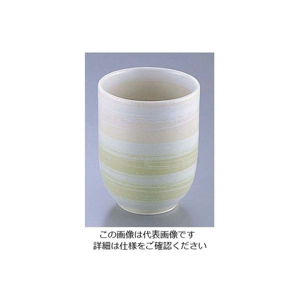 遠藤商事 緑吹刷毛目湯呑 62-6844-38 1個（直送品）