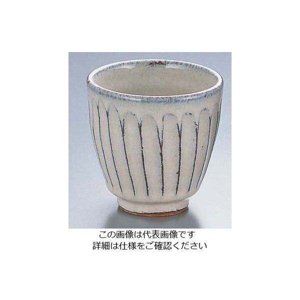 エムズジャパン 白釉彫湯呑 D06-37 1個 62-6844-58（直送品）