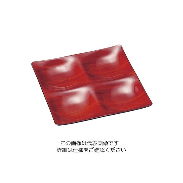 若泉漆器 プレート 赤茶刷毛目 62-6853