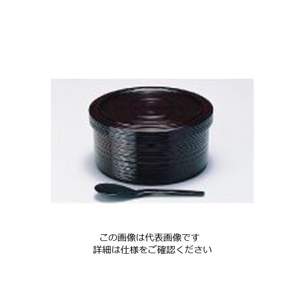 若泉漆器 千筋飯器 溜塗 2人用 1ー230ー17 62-6853-94 1個（直送品）