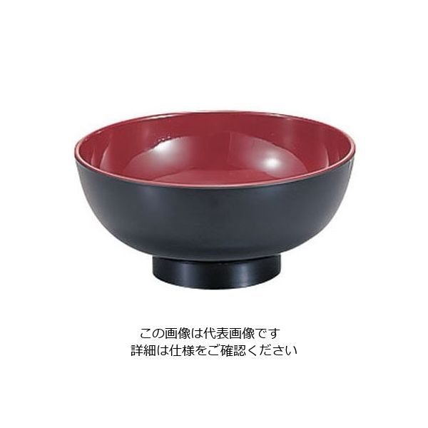 若泉漆器 4.0寸腰高椀 黒内朱 1ー190ー10 62-6854-28 1個（直送品）