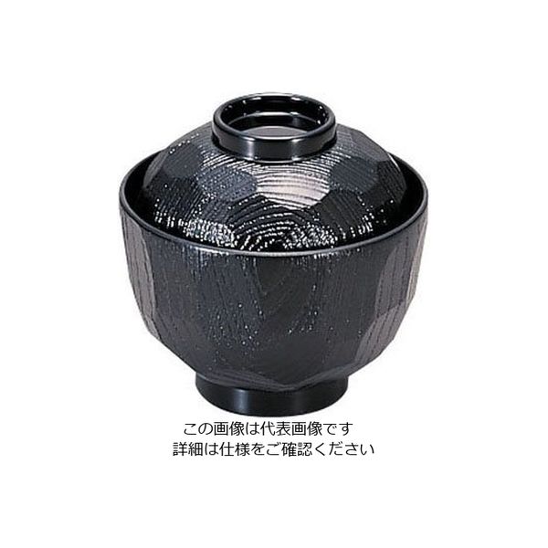 若泉漆器 3.2寸亀甲小吸椀 黒 1ー178ー1 62-6854-68 1個（直送品）