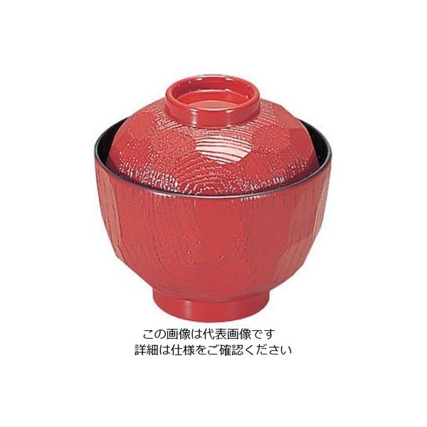 若泉漆器 3.2寸亀甲小吸椀 朱 1ー178ー2 62-6854-69 1個（直送品）