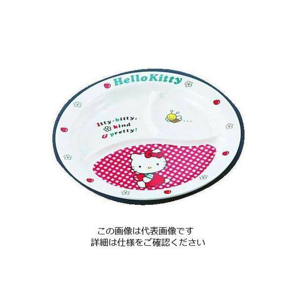 台和 メラミンお子様食器「ニューキティ」 丸ランチ皿(ギンガム) 62-6854-97 1枚（直送品）