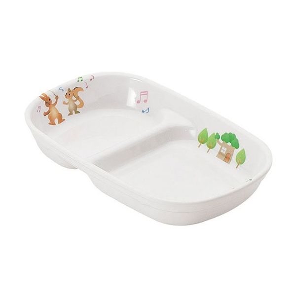 遠藤商事 メラミンお子様食器「プチまる」 780ーPM 二菜皿 62-6856-85 1枚（直送品）
