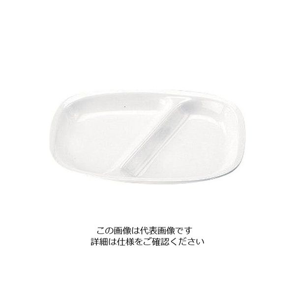 遠藤商事 高強度磁器 ホワイト 角仕切皿 WH-035 1枚 62-6857-93（直送品）