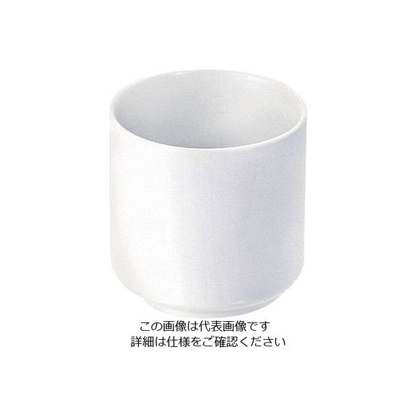 遠藤商事 高強度磁器 ホワイト 湯呑 WH-001 1個 62-6858-13（直送品）
