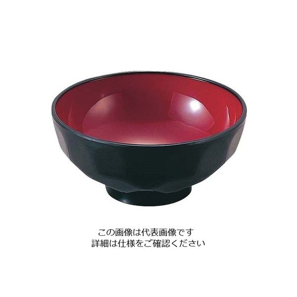 遠藤商事 二色亀甲汁椀 SWー121 黒/内ワイン 62-6858-31 1個（直送品）