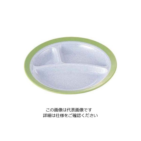 遠藤商事 二色三ツ切皿・本体 SWー125 サバンナグリーン/内小石目 62-6858-39 1枚（直送品）