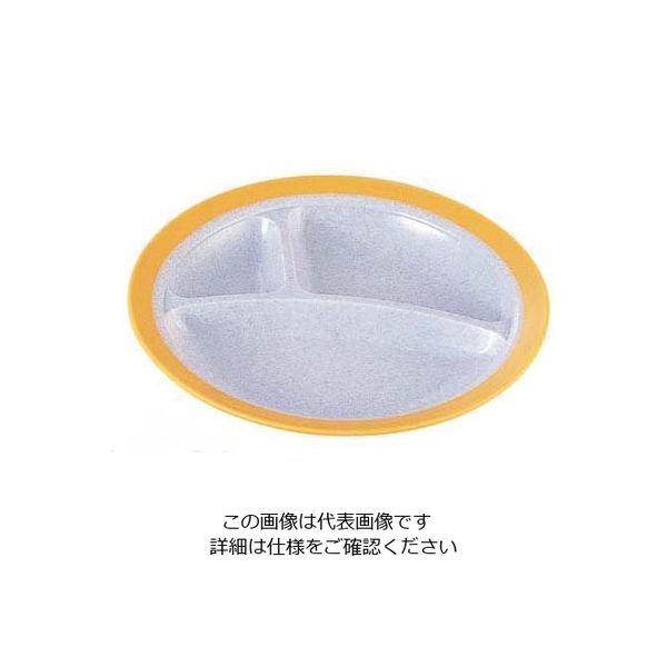 遠藤商事 二色三ツ切皿・本体 SWー125 イエロー/内小石目 62-6858-38 1枚（直送品）