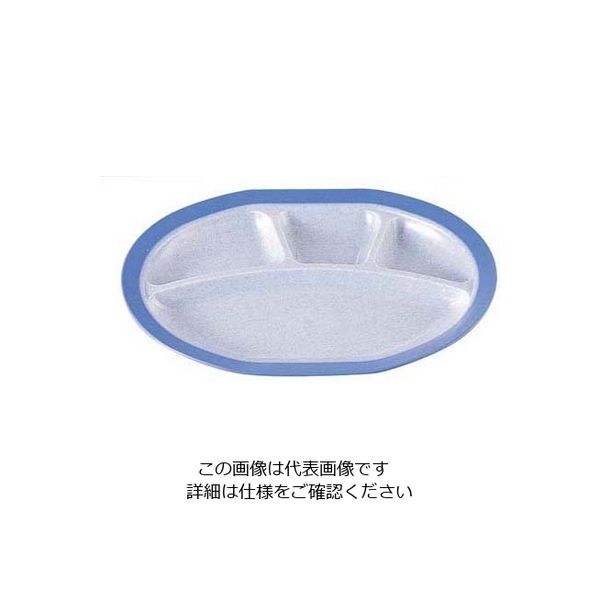 遠藤商事 二色小判皿・本体 SWー126 ブルー/内小石目 62-6858-41 1枚（直送品）