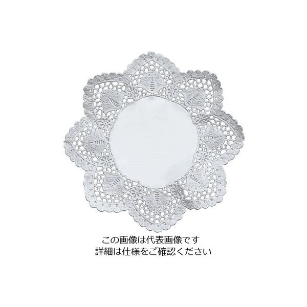 廣川エスベックス ドイリー 銀丸型レースペーパー(100枚入) 7号 63-1259-71 1セット(100枚)（直送品）