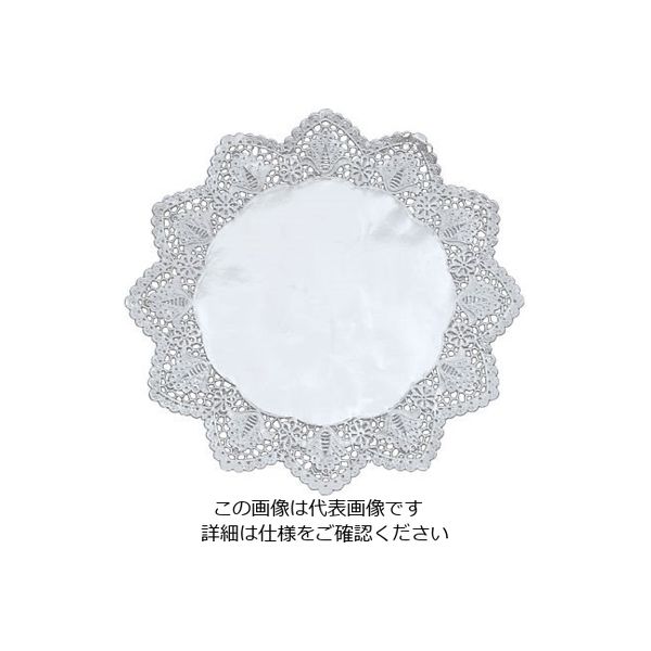 廣川エスベックス ドイリー 銀丸型レースペーパー(100枚入) 9号 63-1259-73 1セット(100枚)（直送品）